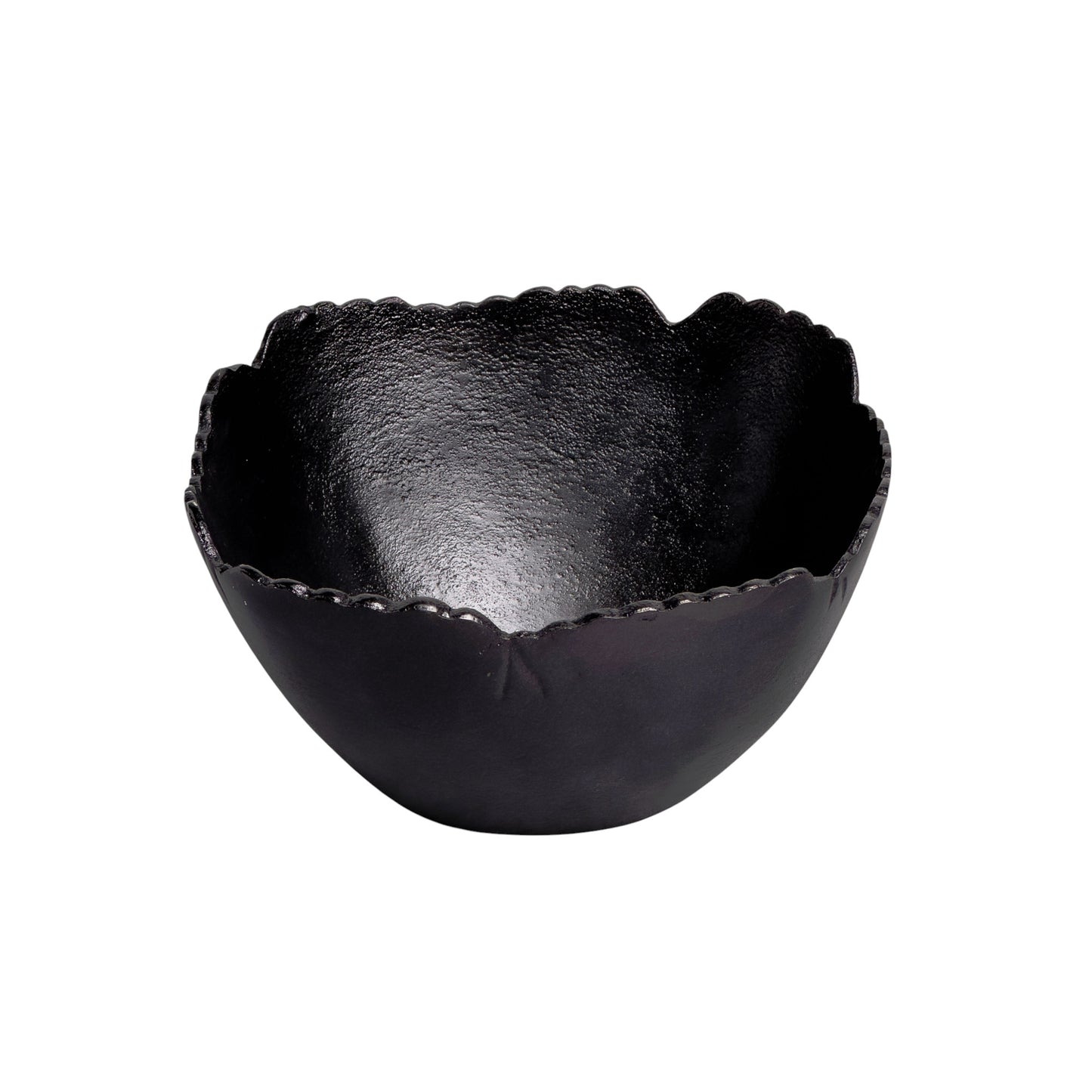 Black Scalloped Edge Round Serving Bowl