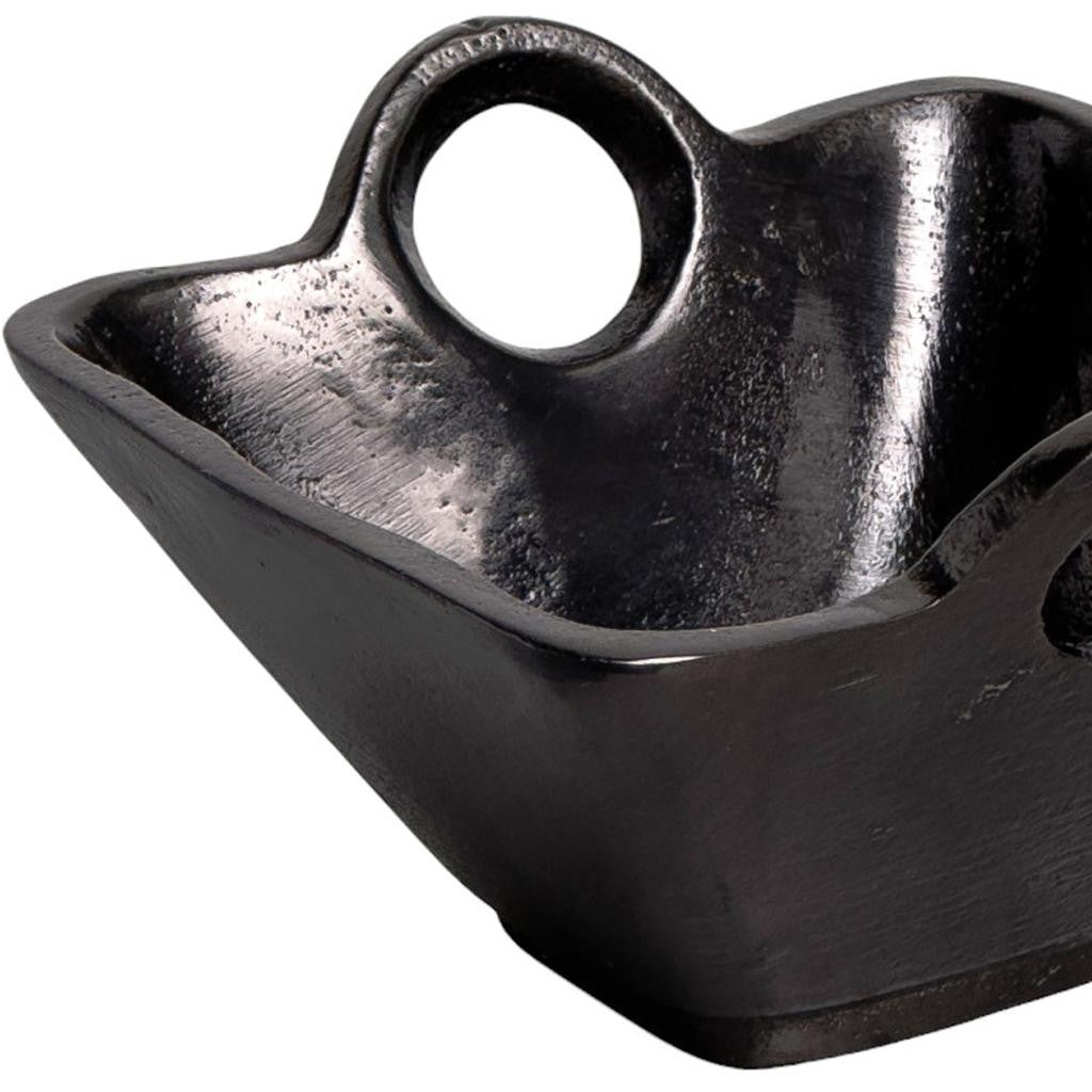 Black Square Candy or Nut Bowl w/ Handles
