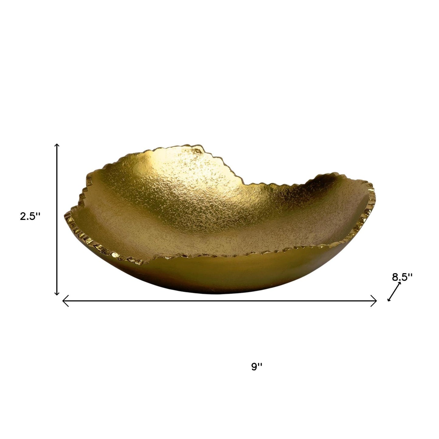 Gold Torn Edge Organic Shaped Serving Bowl