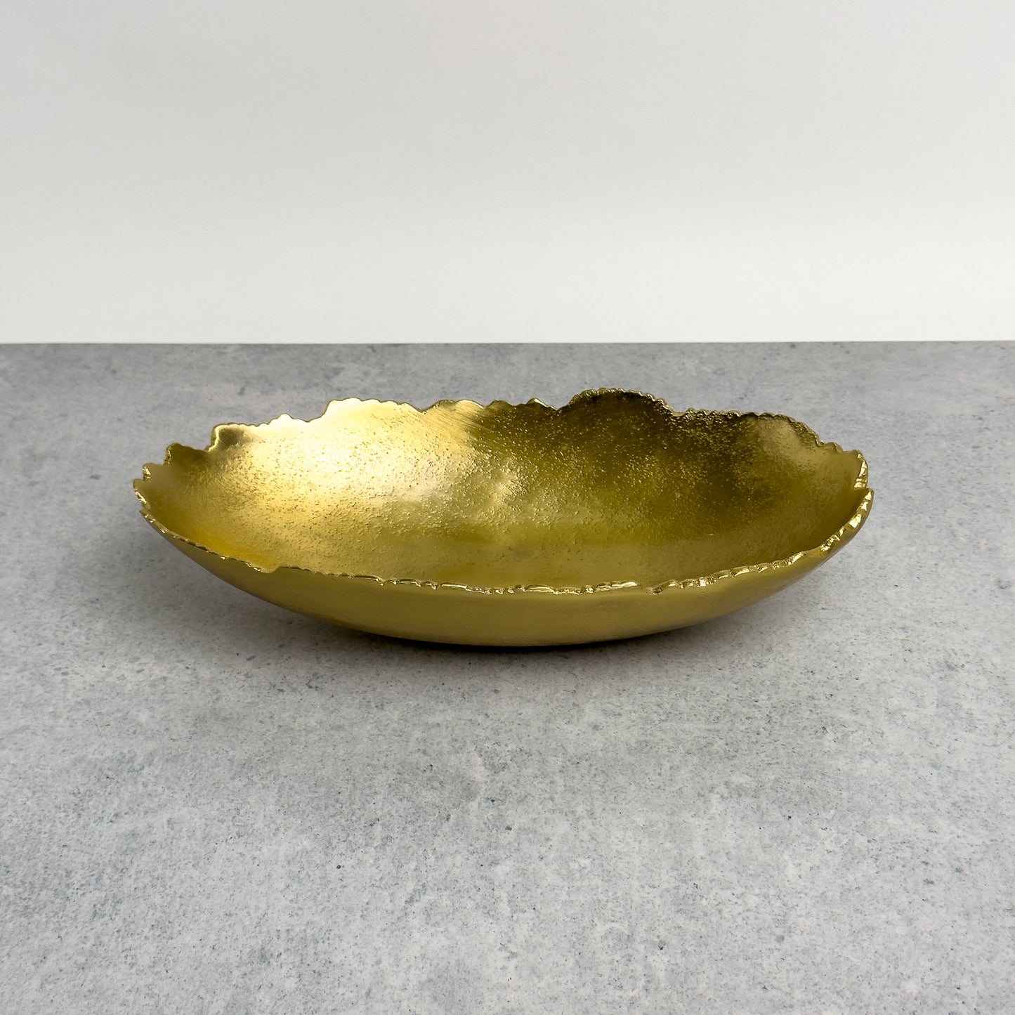 Gold Torn Edge Oval Serving Bowl