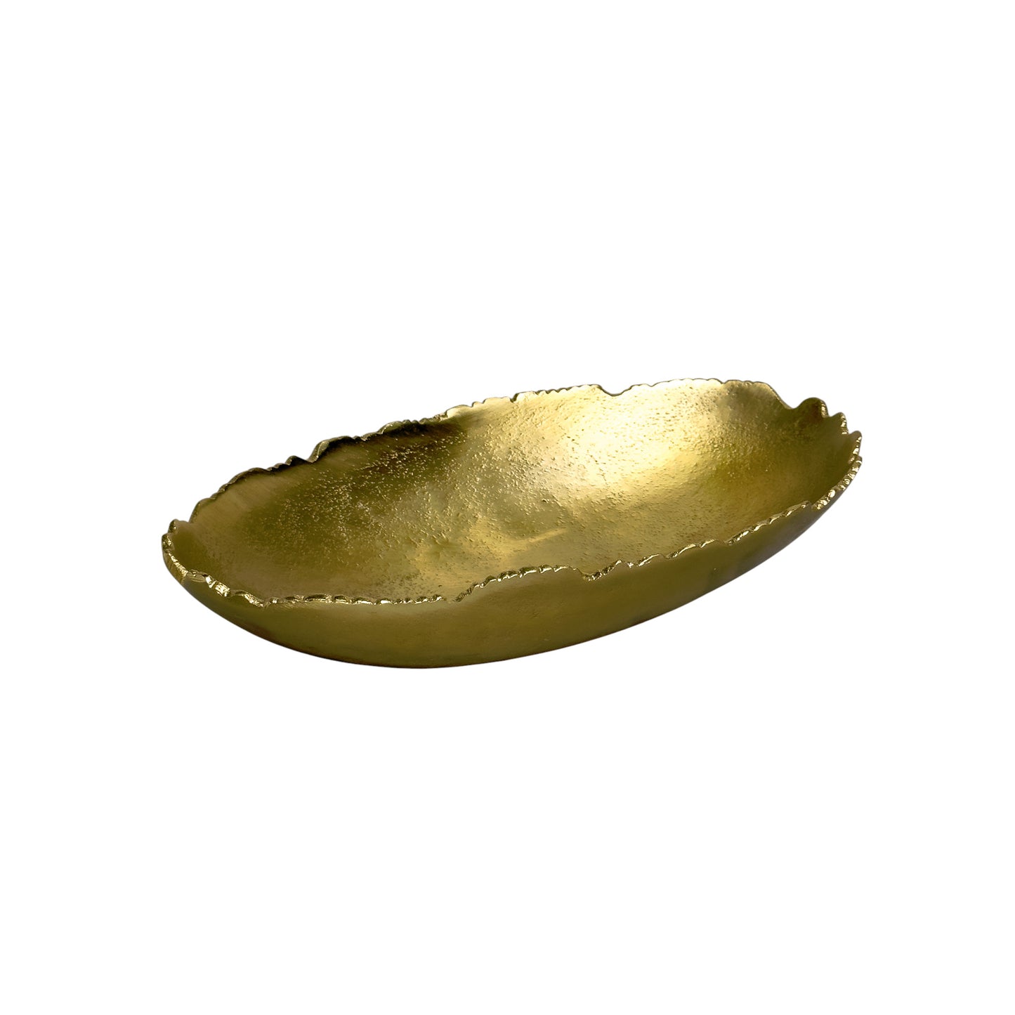 Gold Torn Edge Oval Serving Bowl
