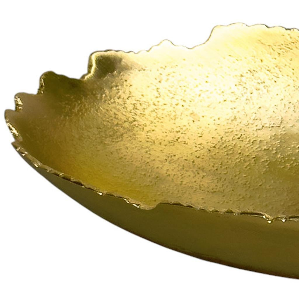 Gold Torn Edge Oval Serving Bowl
