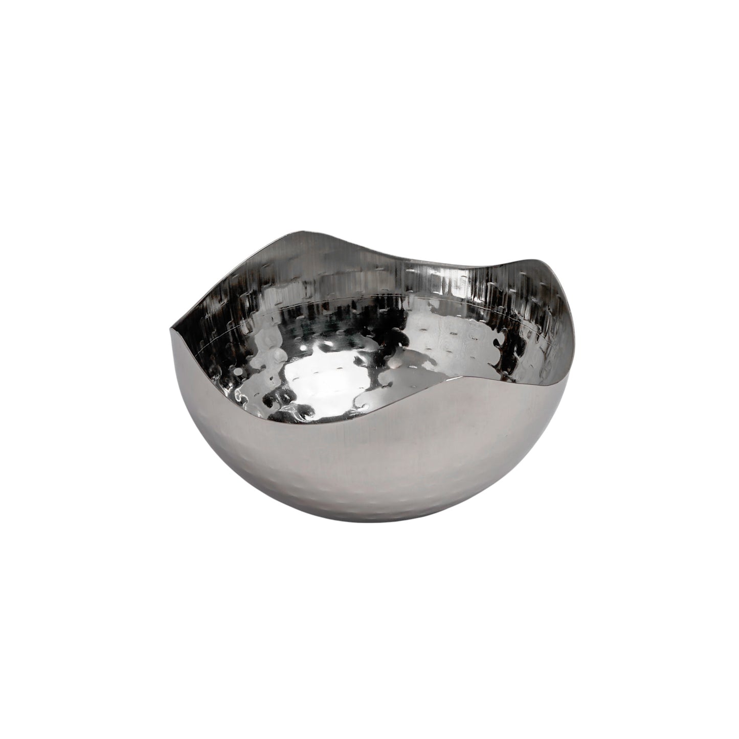Silver Wavy Edge Organic Shaped Candy or Nut Bowl