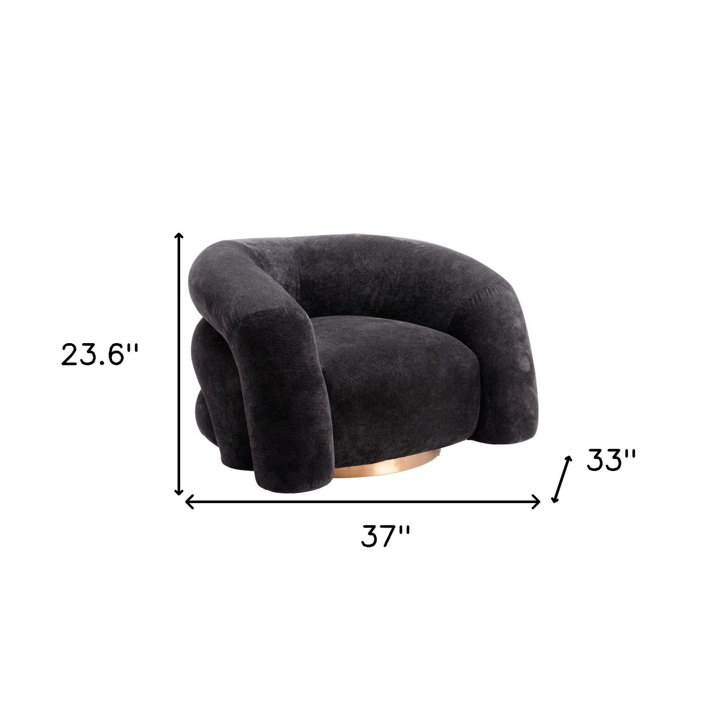 Black & Gold Faux Shearling Arm Chair