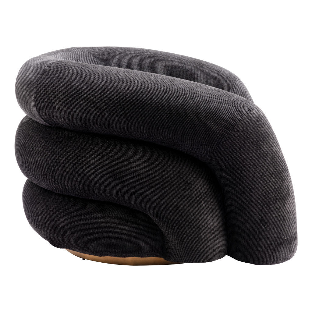 Black & Gold Faux Shearling Arm Chair