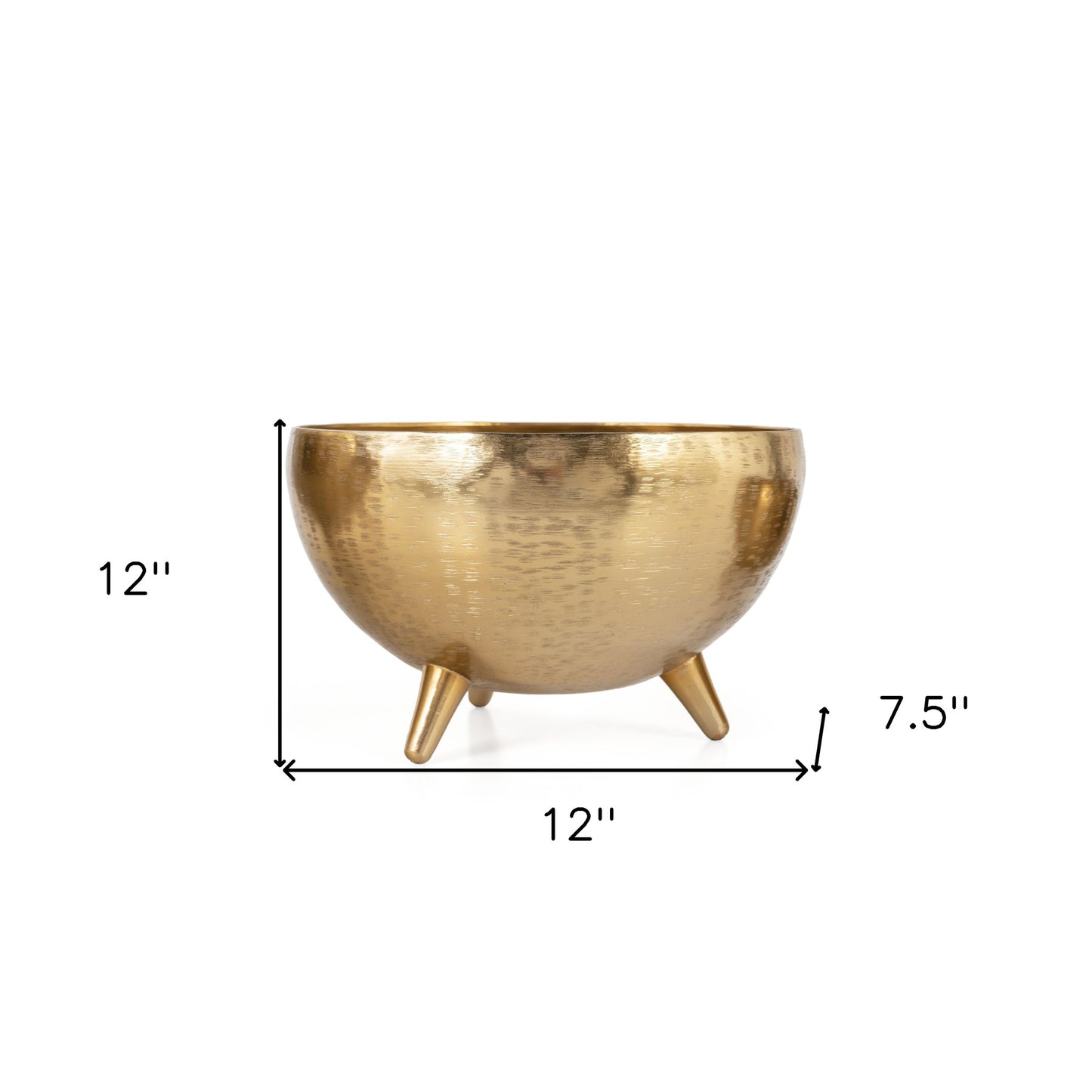 Gold Metal Decorative Footed Bowls - Set of 3