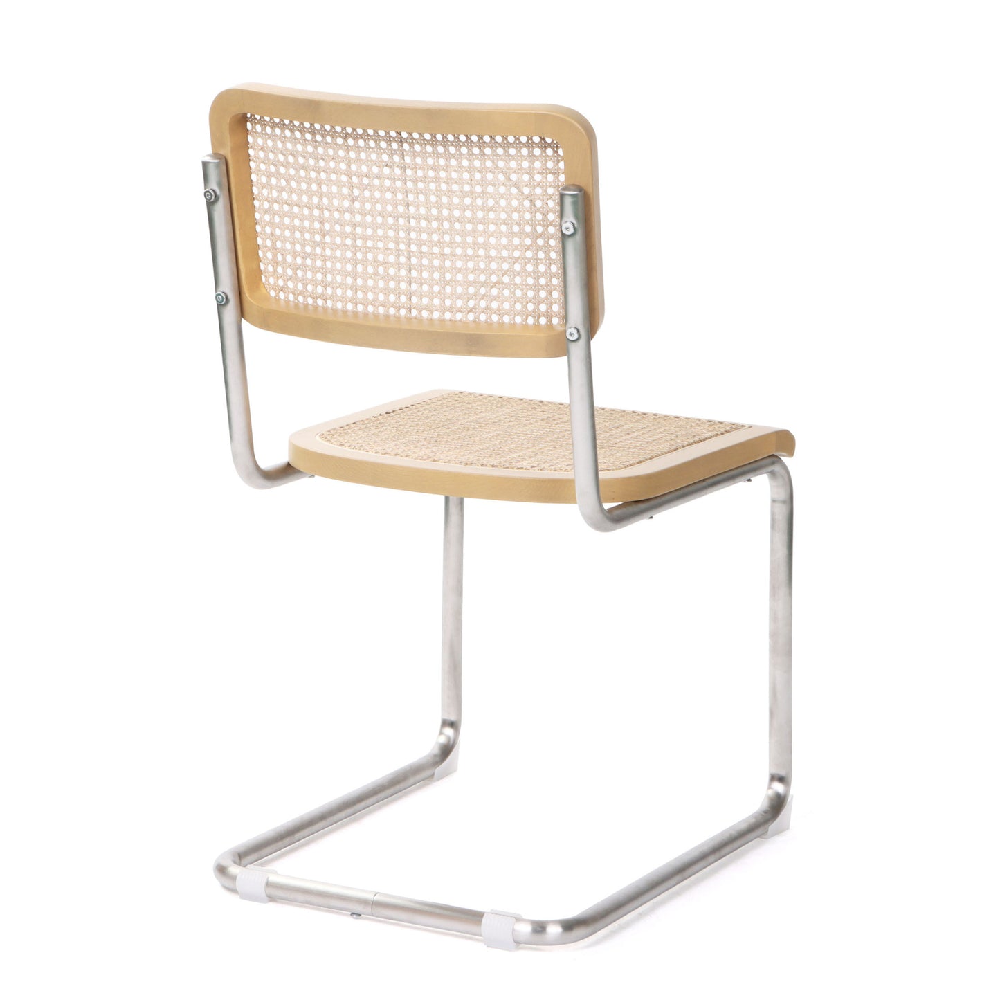 Natural & Silver Steel Dining Chair - Set of 2