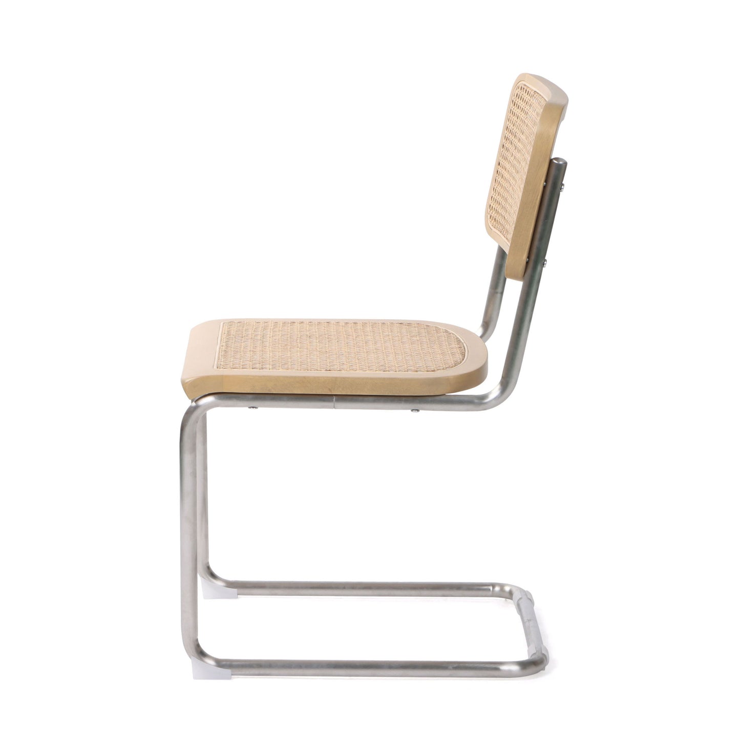 Natural & Silver Steel Dining Chair - Set of 2