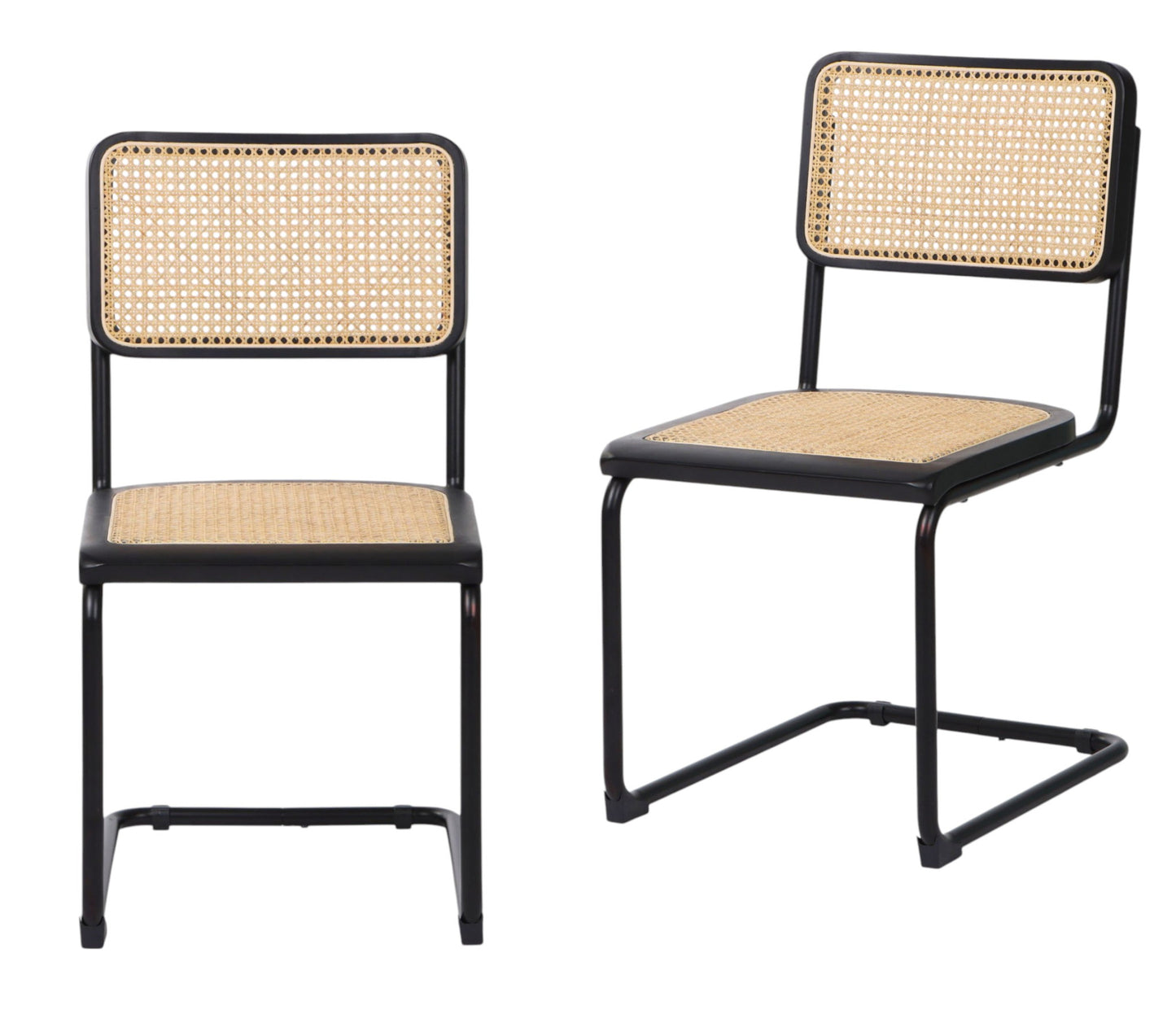 Black & Natural Steel Dining Chair - Set of 2