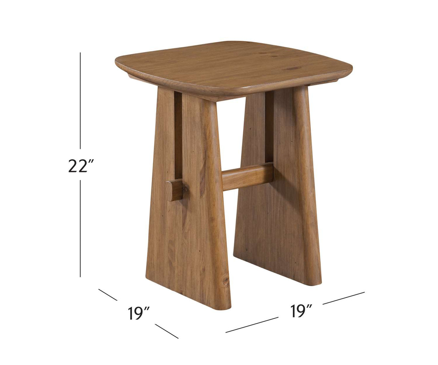 Knox End Table - Dimensional