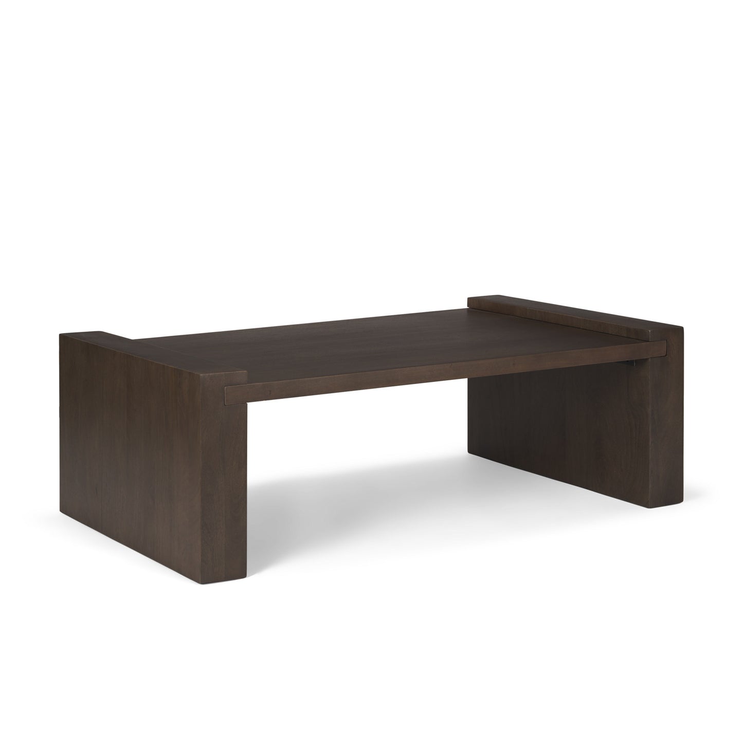Dark Brown Solid Wood Sled Coffee Table image 9