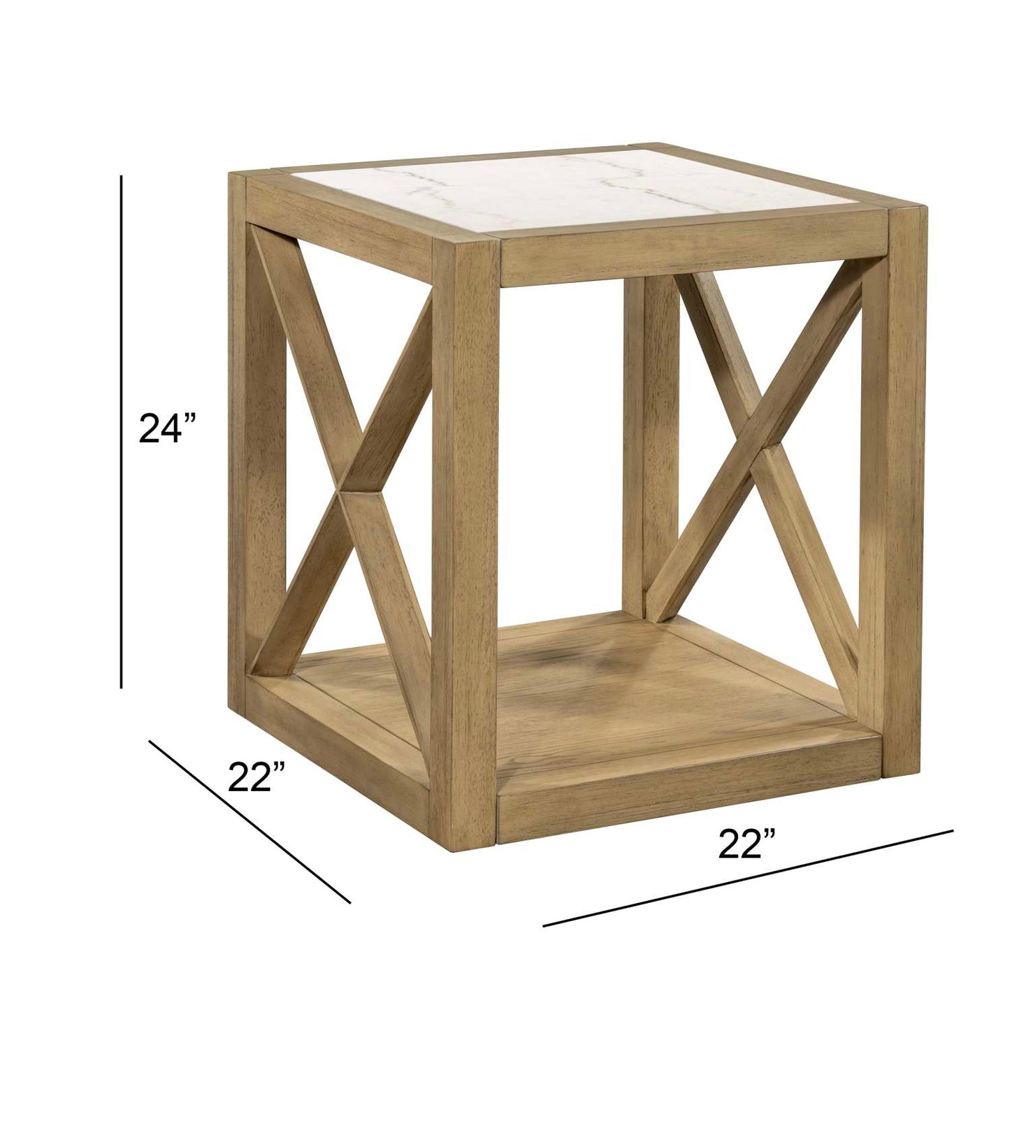 Holden Square End Table - Dimensional