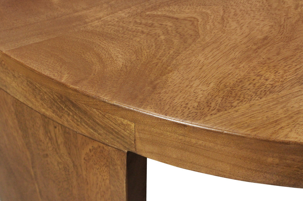 Set of 2 Walnut Solid Wood Round Distressed Solid Nested Coffee Tables image 9
