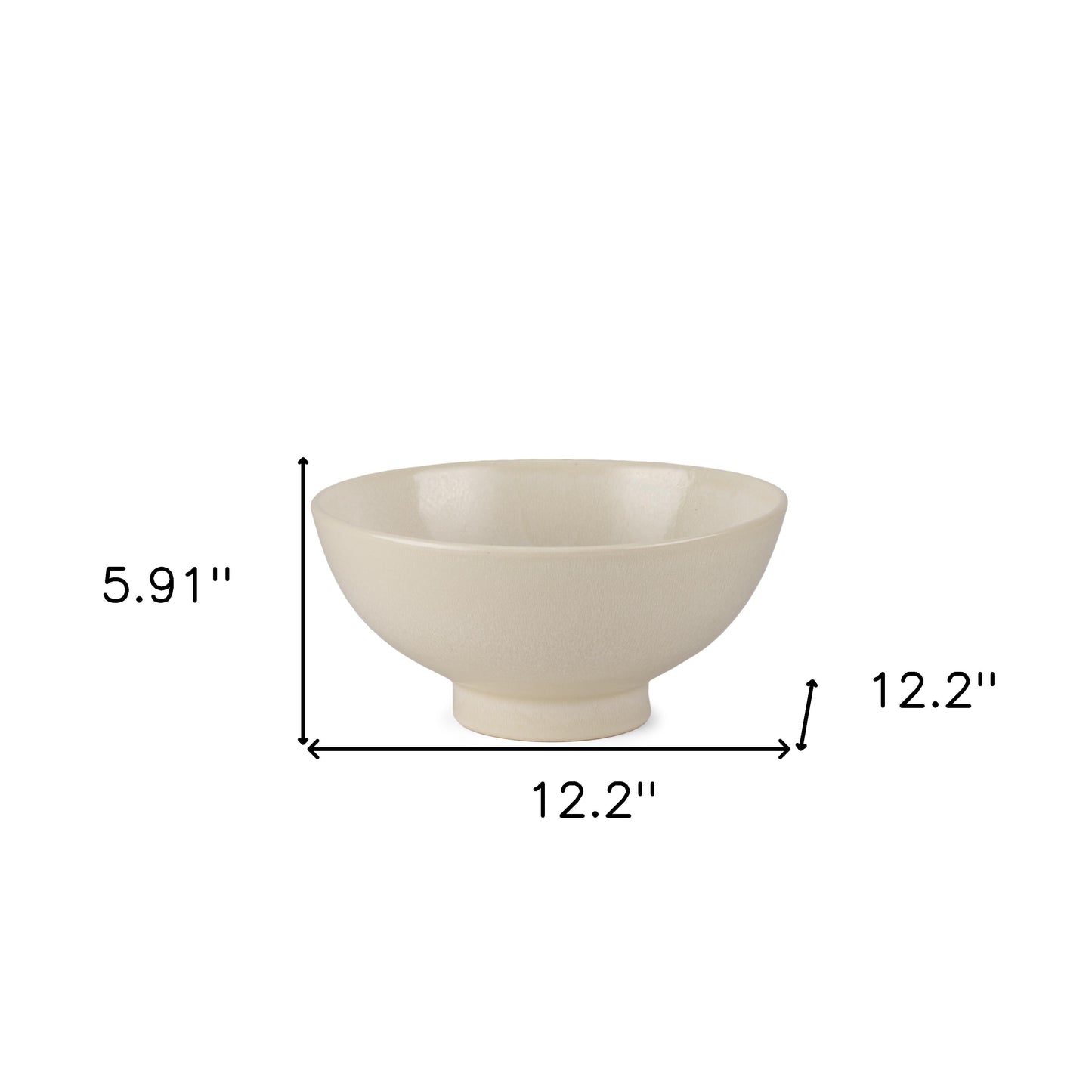 Cream Ceramic Round Pedestal Centerpiece Bowl
