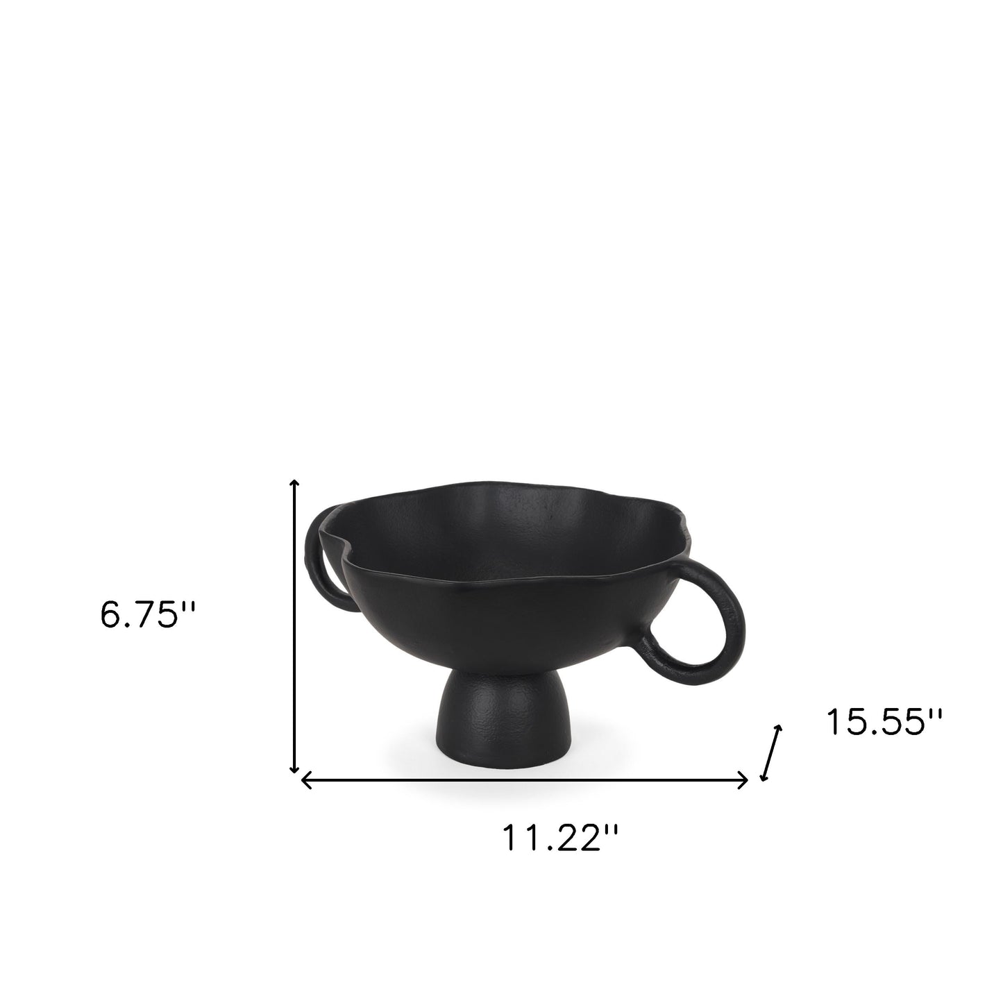 Black Metal Round Pedestal Centerpiece Bowl