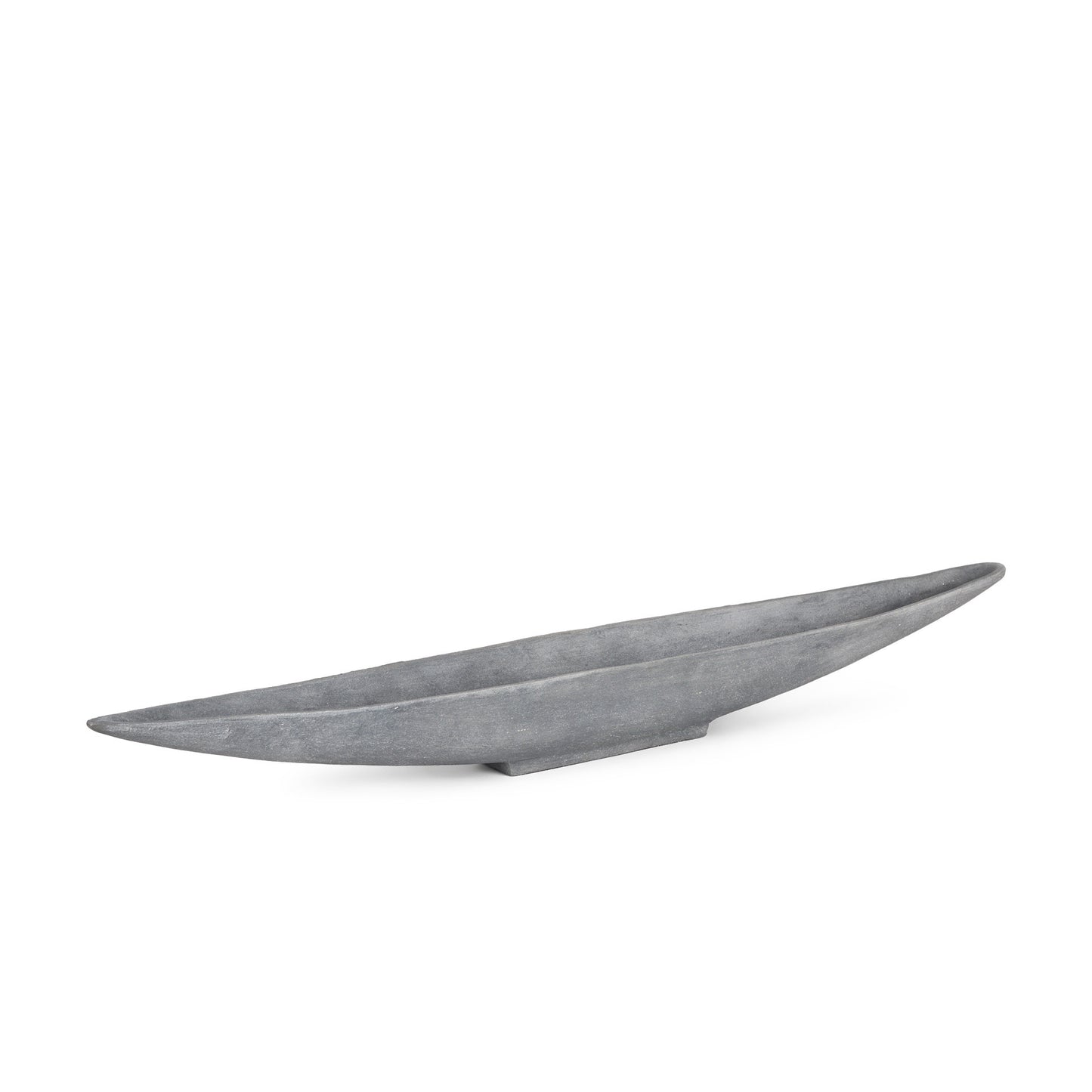 Gray Cast Oval Long Boat Centerpiece Bowl