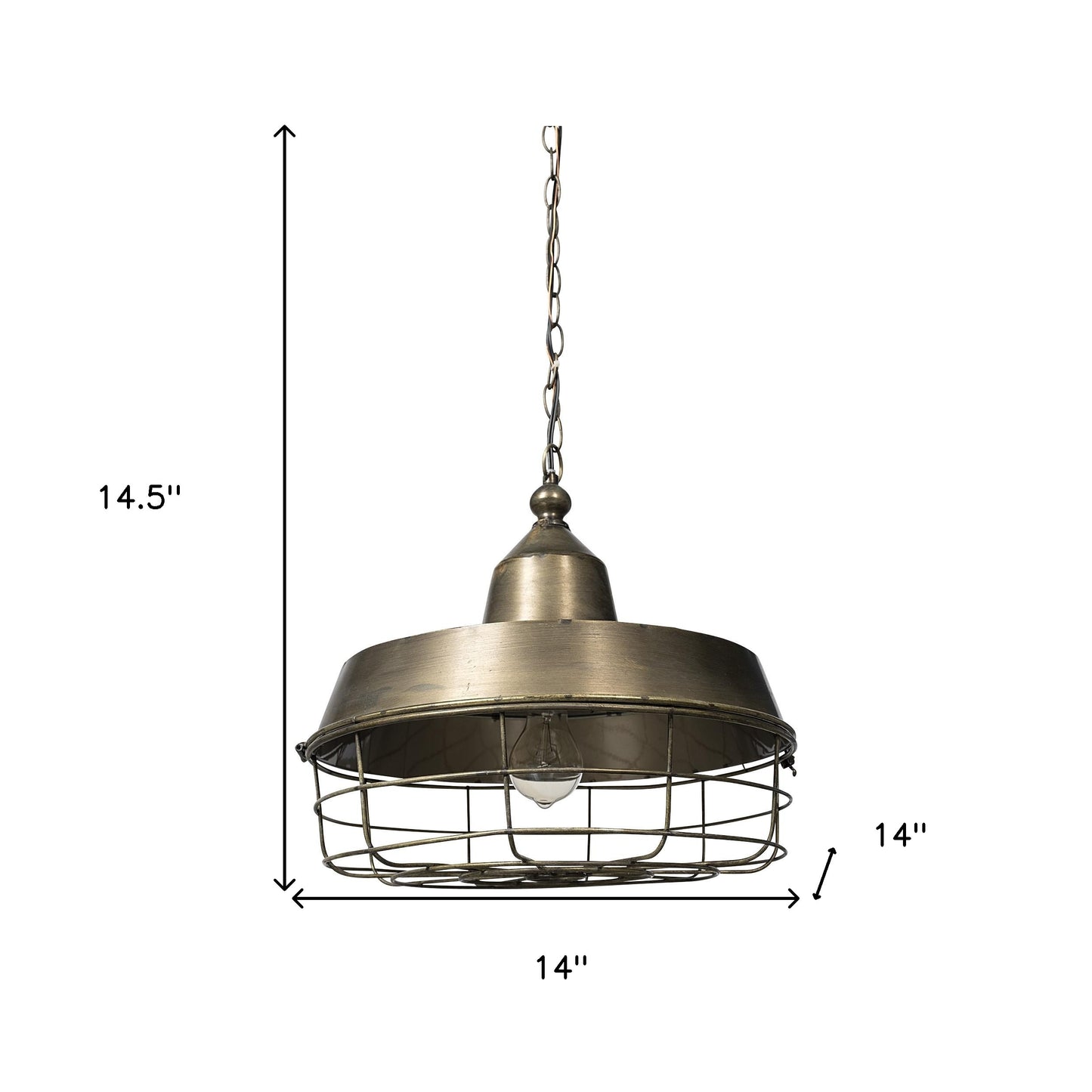 Gold Single Ceiling Light w/ Shades