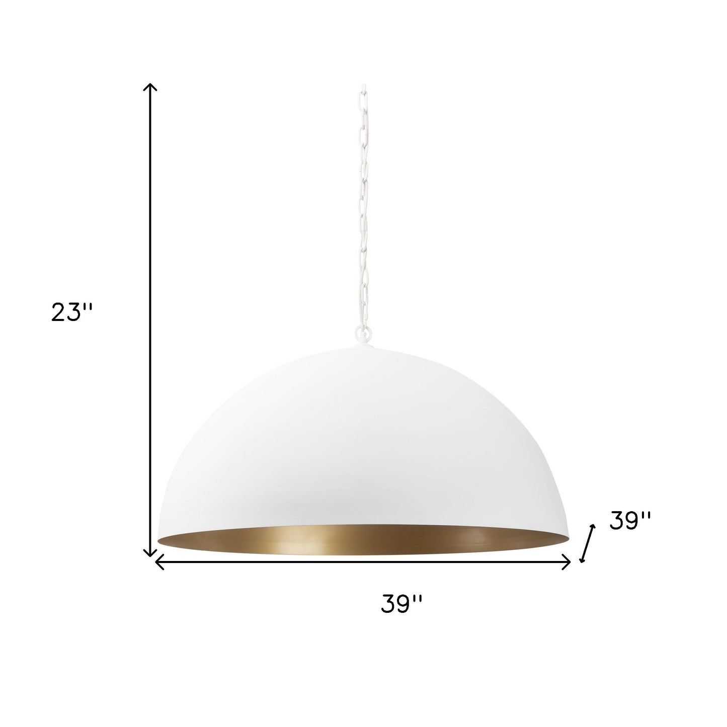 White Single Ceiling Light w/ Shades