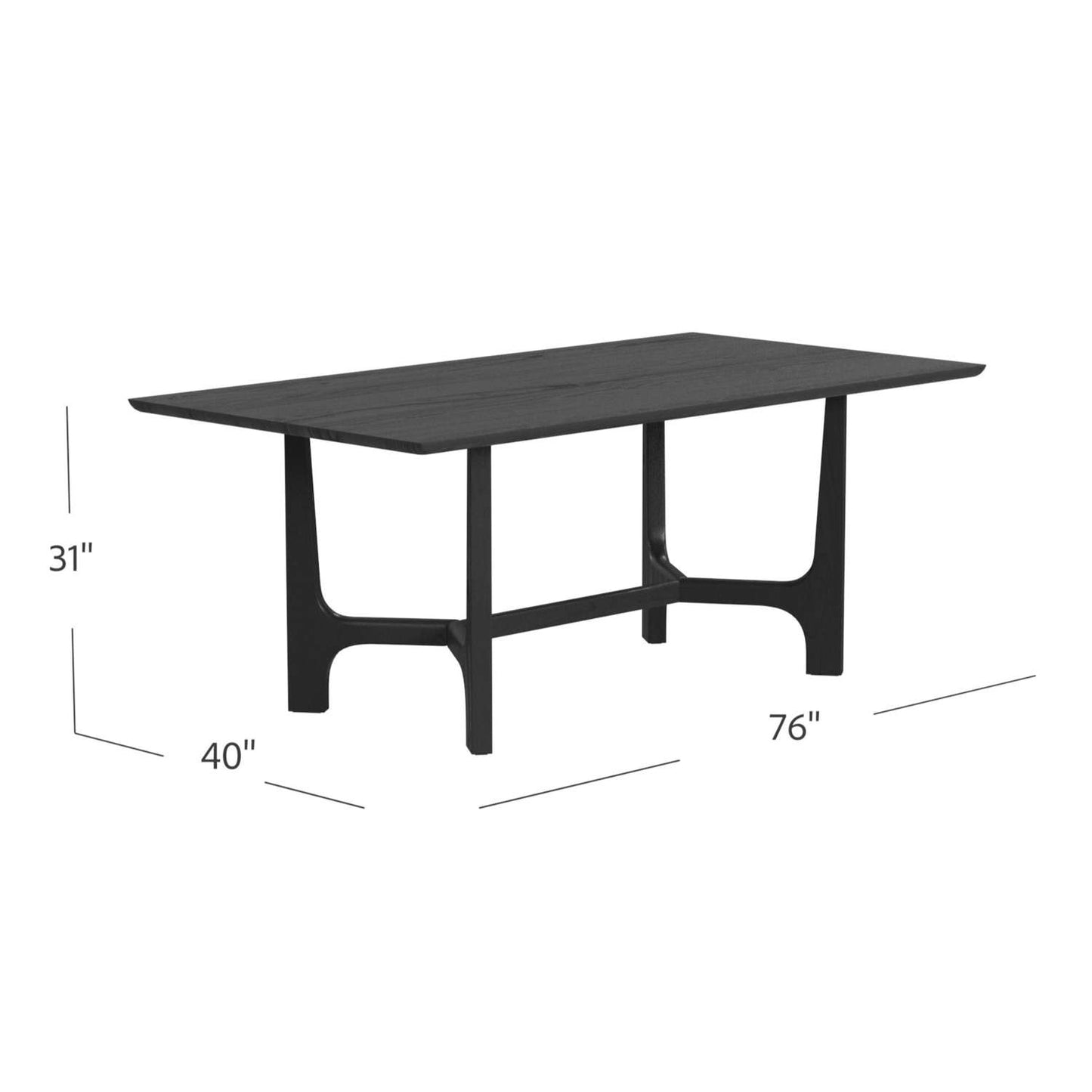 Dunnigan Dining Table - Rectangular - Dimensional