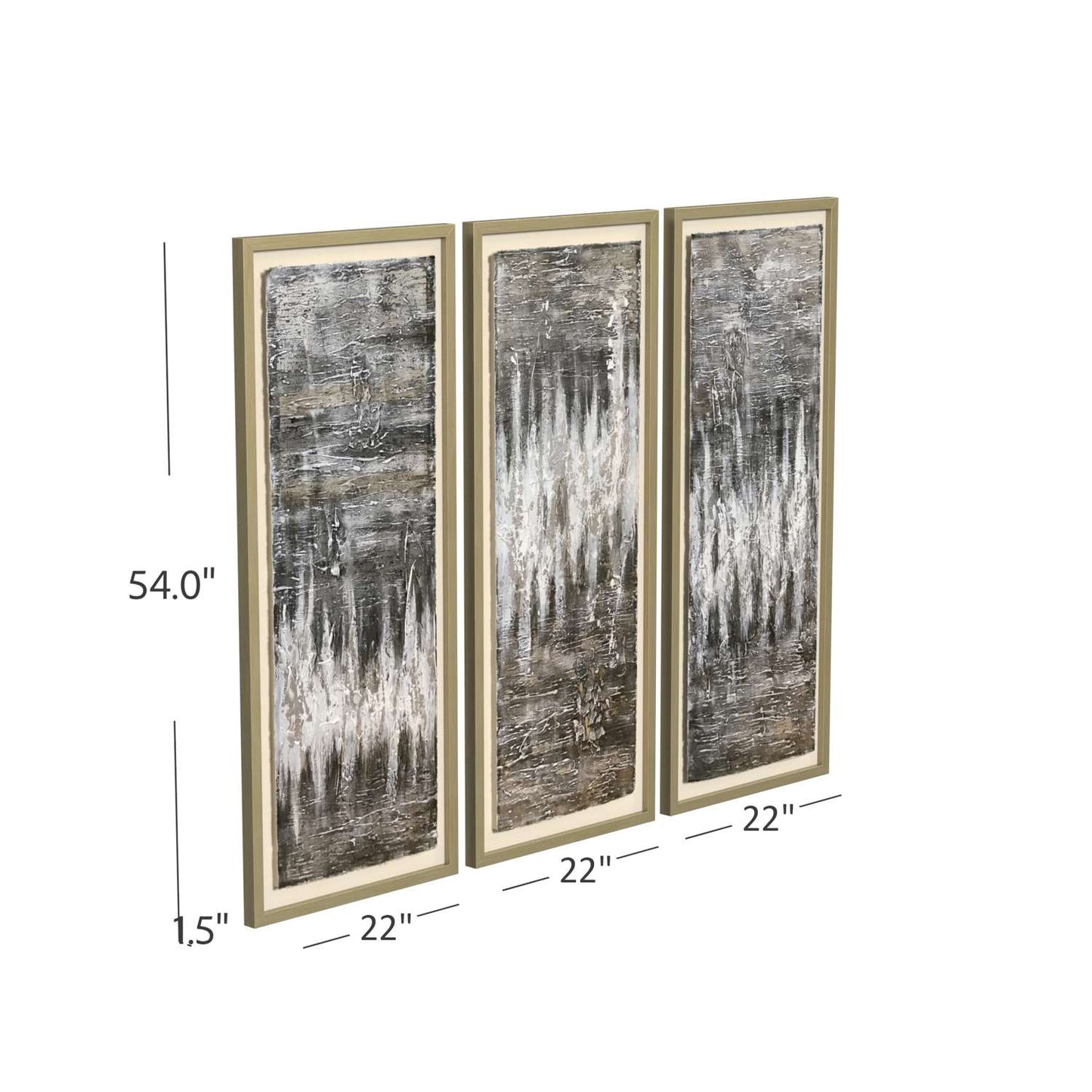 Estatic Framed Canvas s/3 - Dimensional