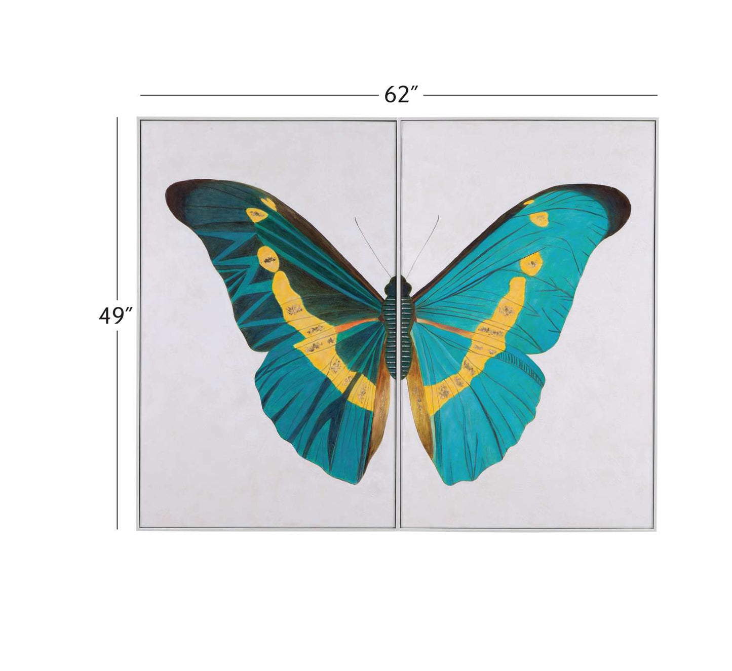 Butterfly Wings Framed Canvas s/2 - Dimensional