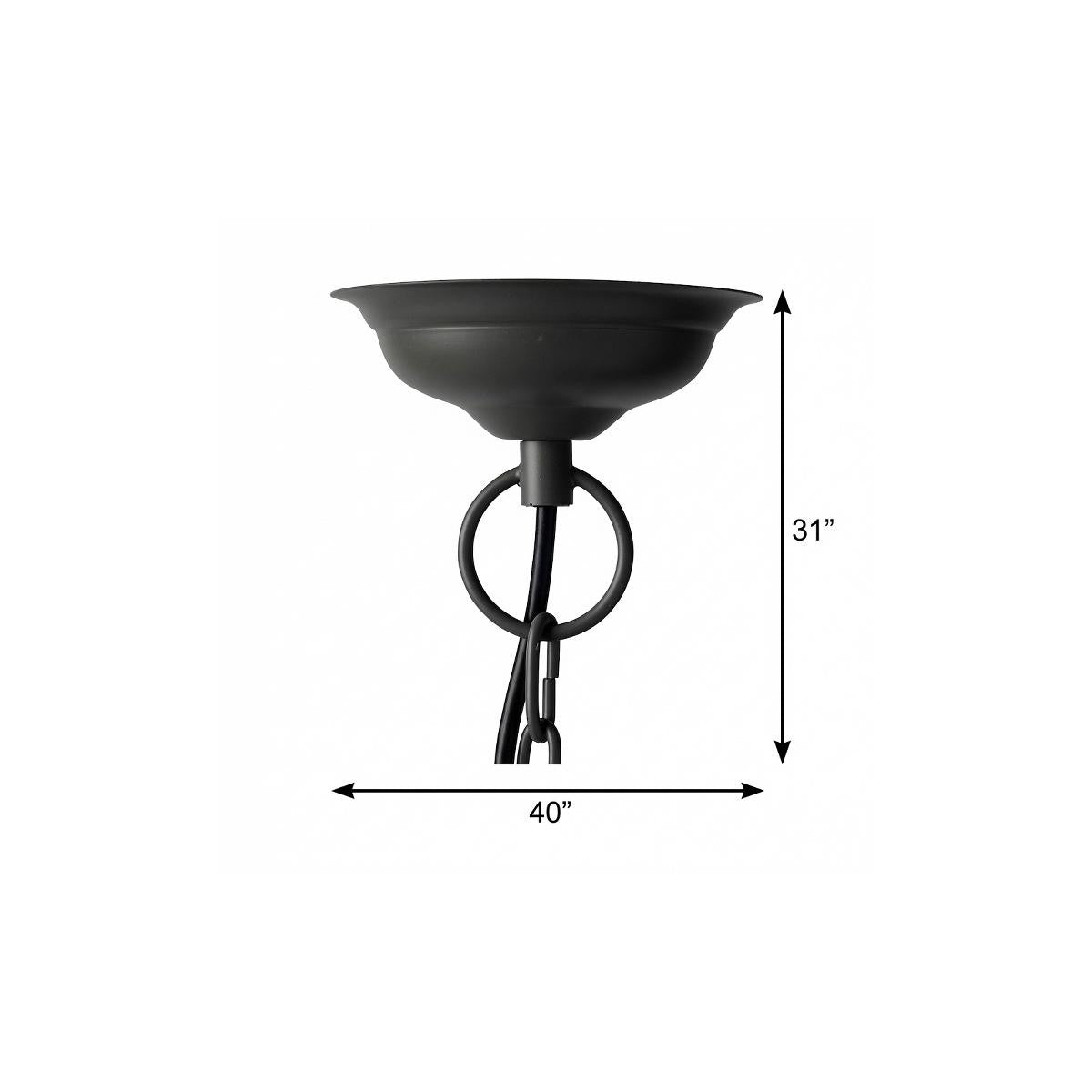 Black 4 Light Chandelier w/ Shades