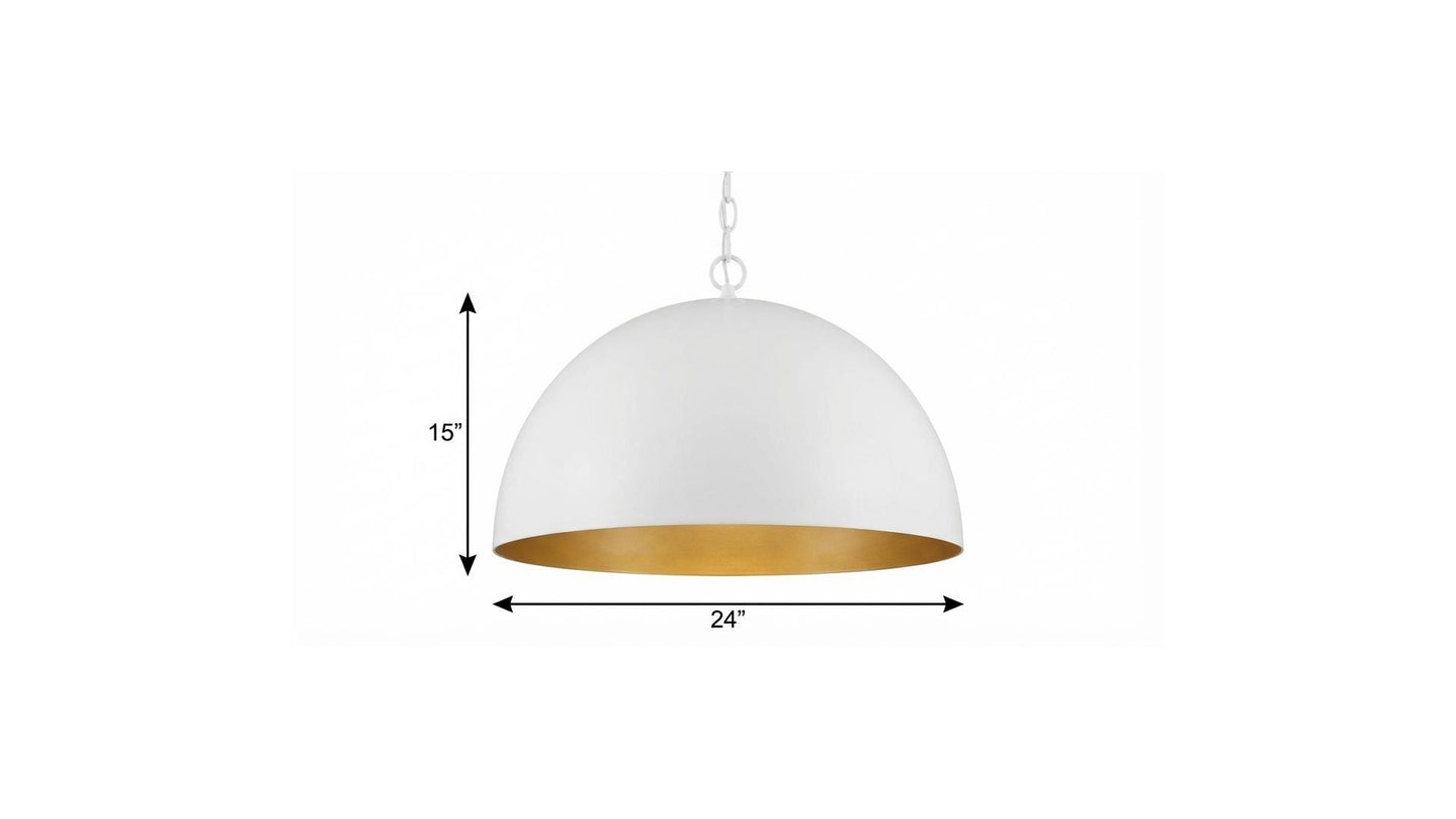 White Single Ceiling Light w/ Shades