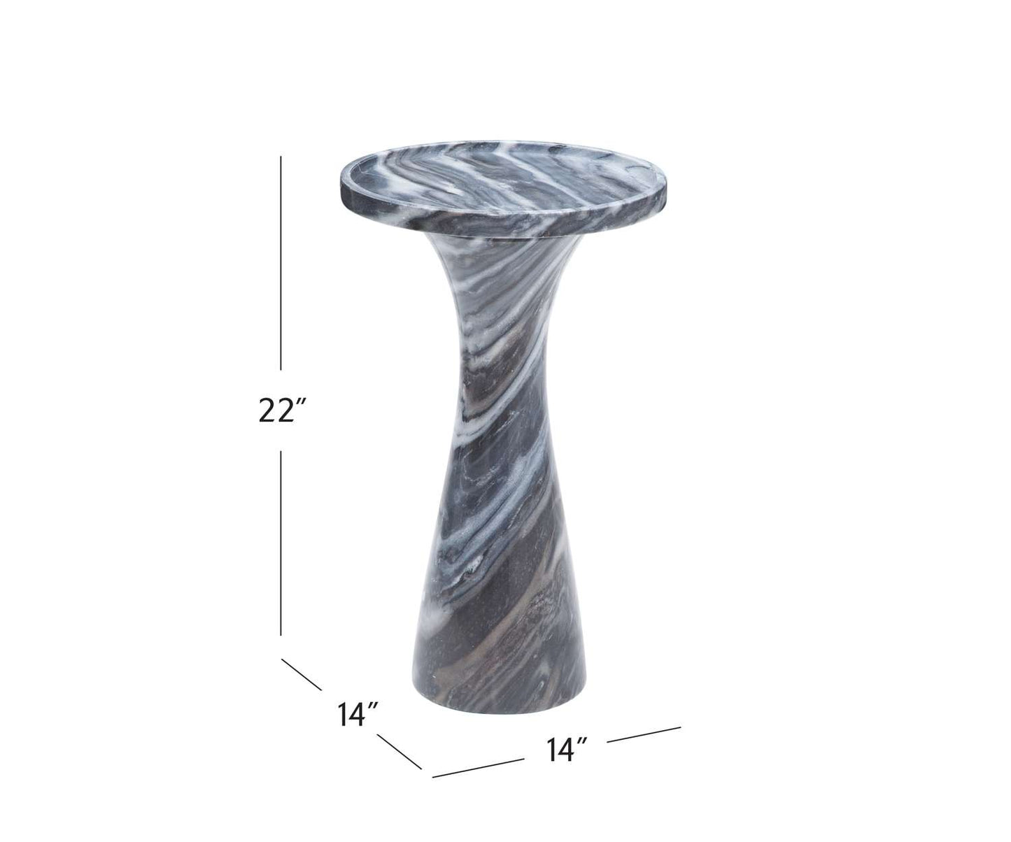 Baird Gray Accent Table - Dimensional