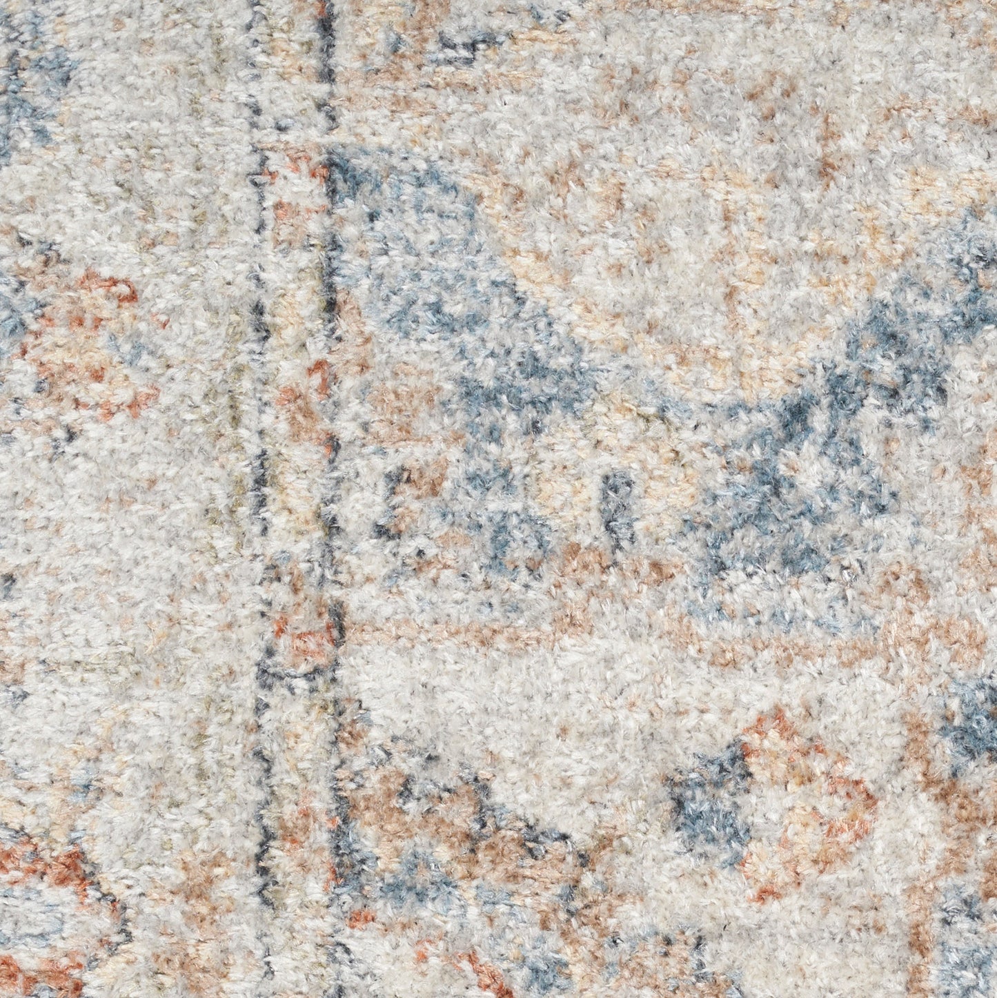Nourison Astra Denim & Multicolor Pet Friendly Machine Washable Rug - Swatch