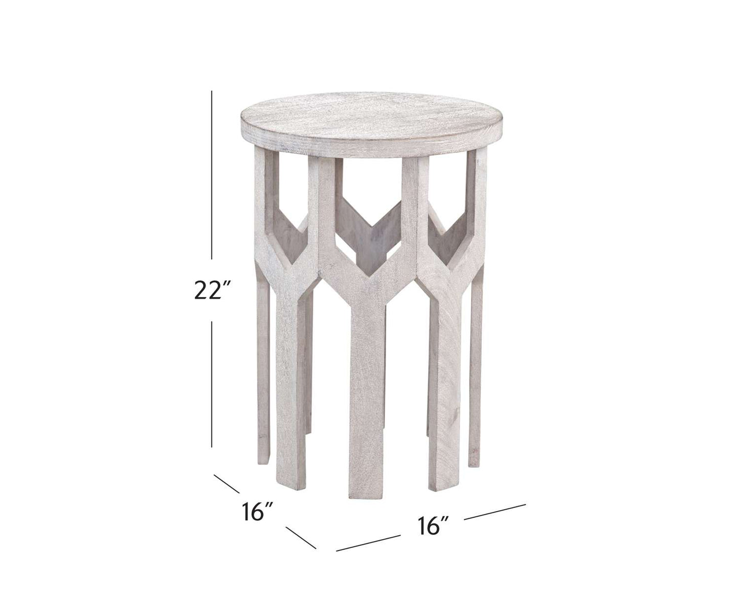 Lloyd White Accent Table - Dimensional
