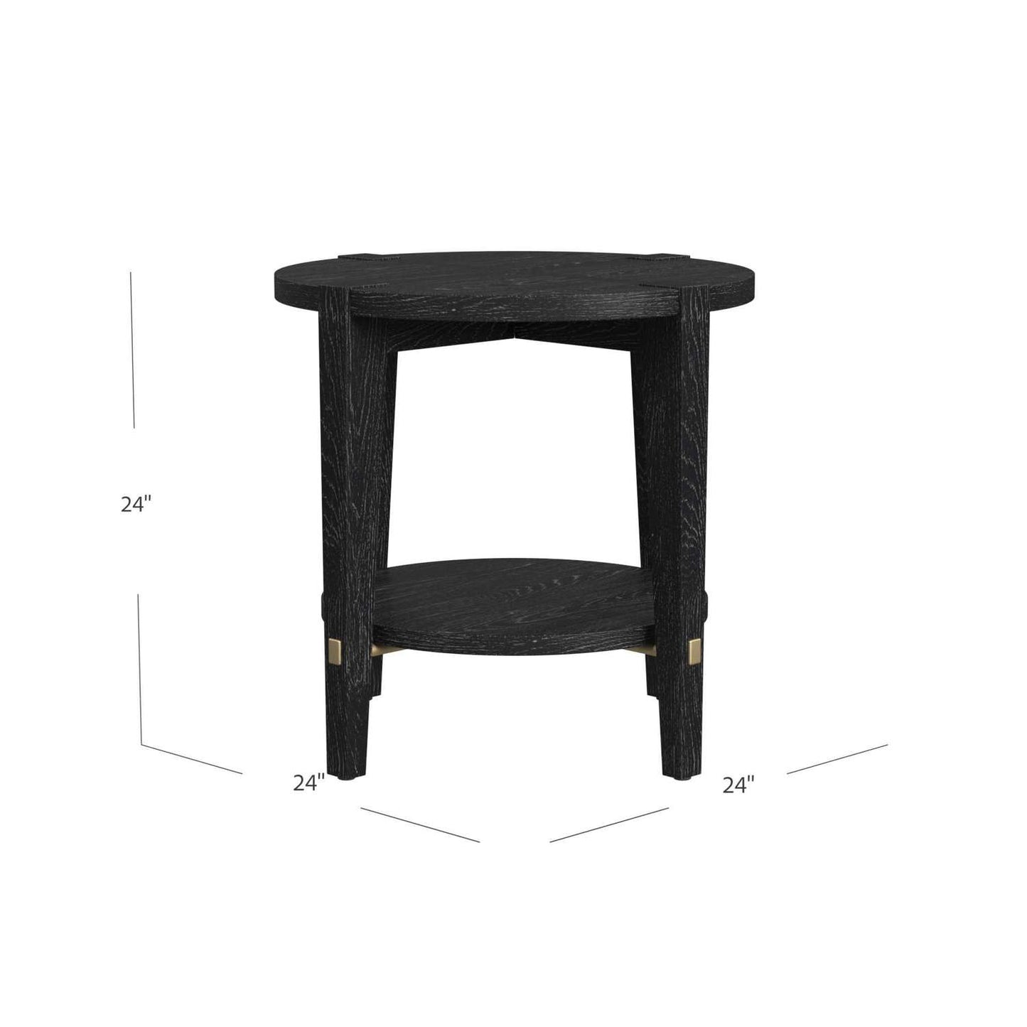 Whitfield Round End Table - Dimensional