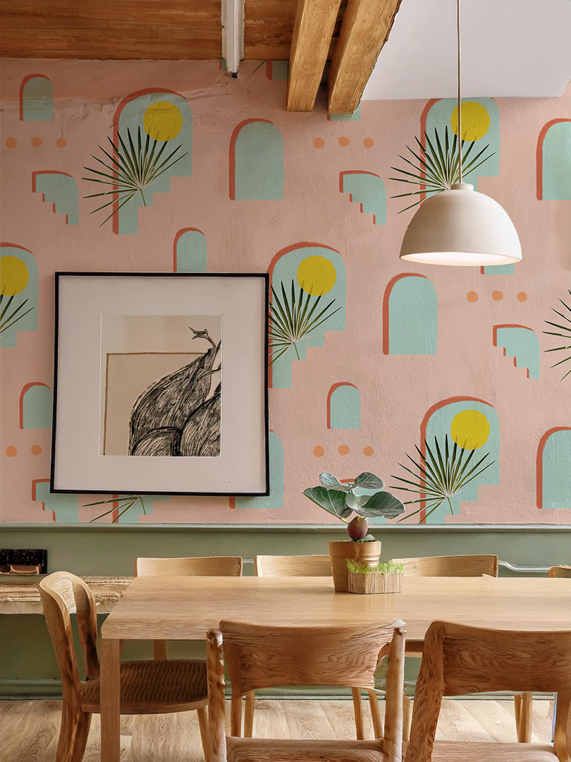 Pueblo Window Wallpaper - Peach