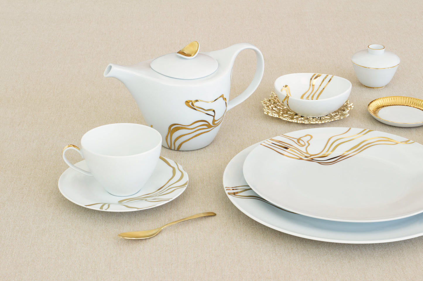 Fiume D'Oro Tea Cup + Saucer - Set of 4