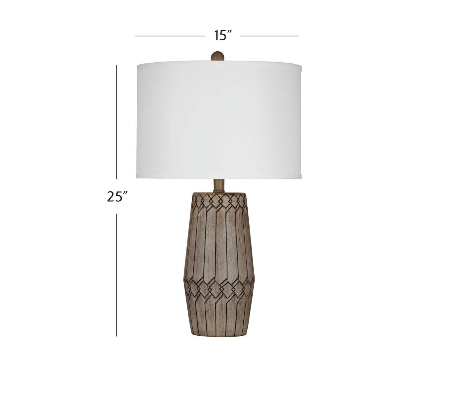 Harper Table Lamp - Brown - Dimensional