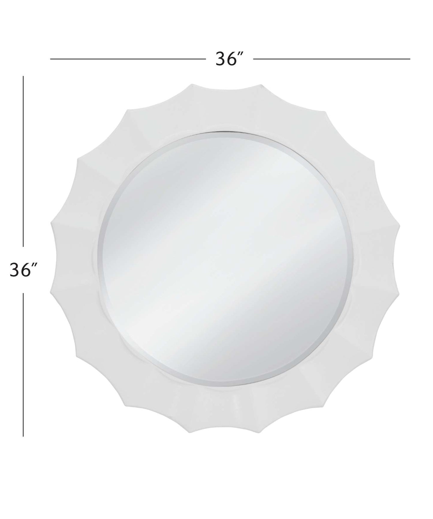 White Altair Wall Mirror - Dimensional
