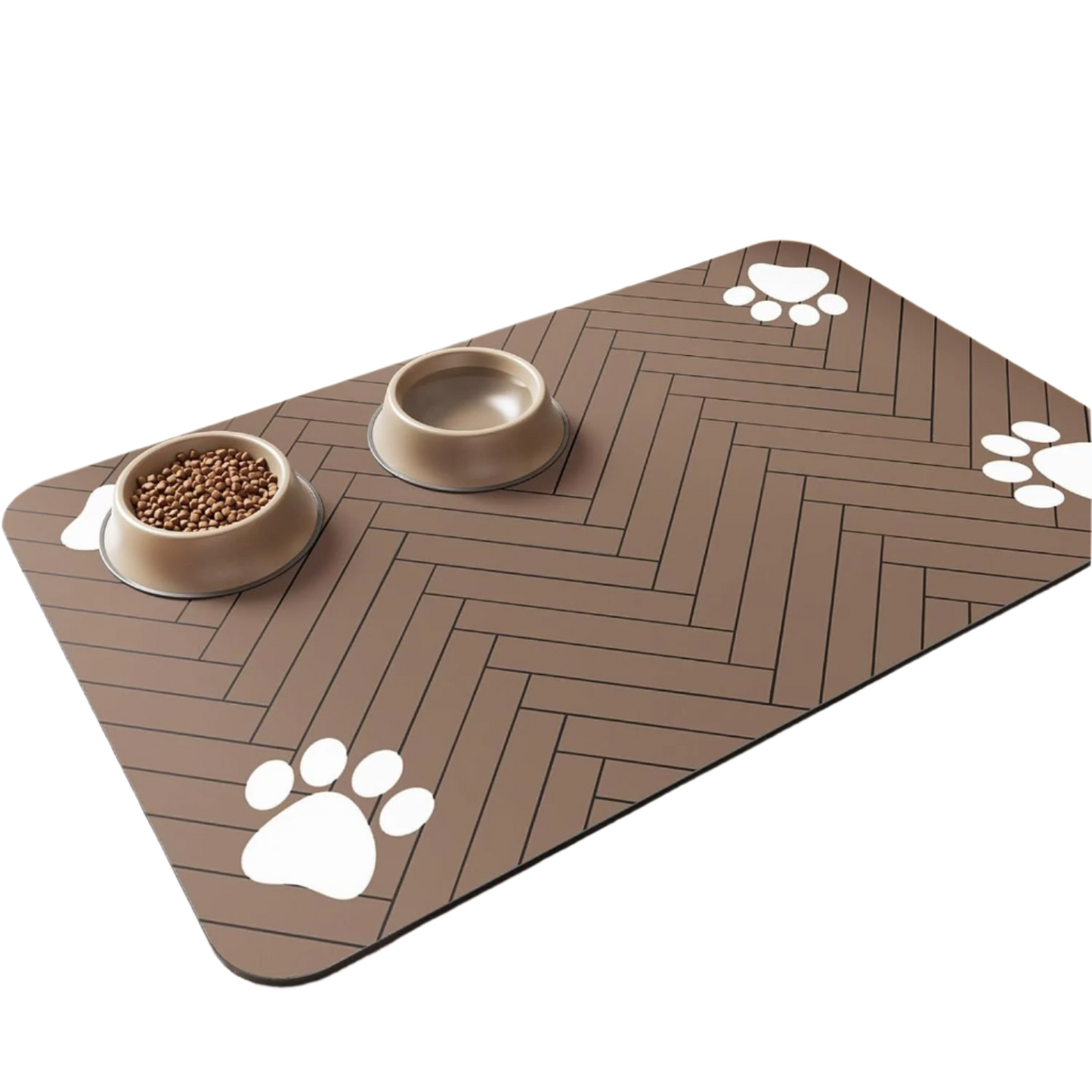 Brown Pet Feeding Mat
