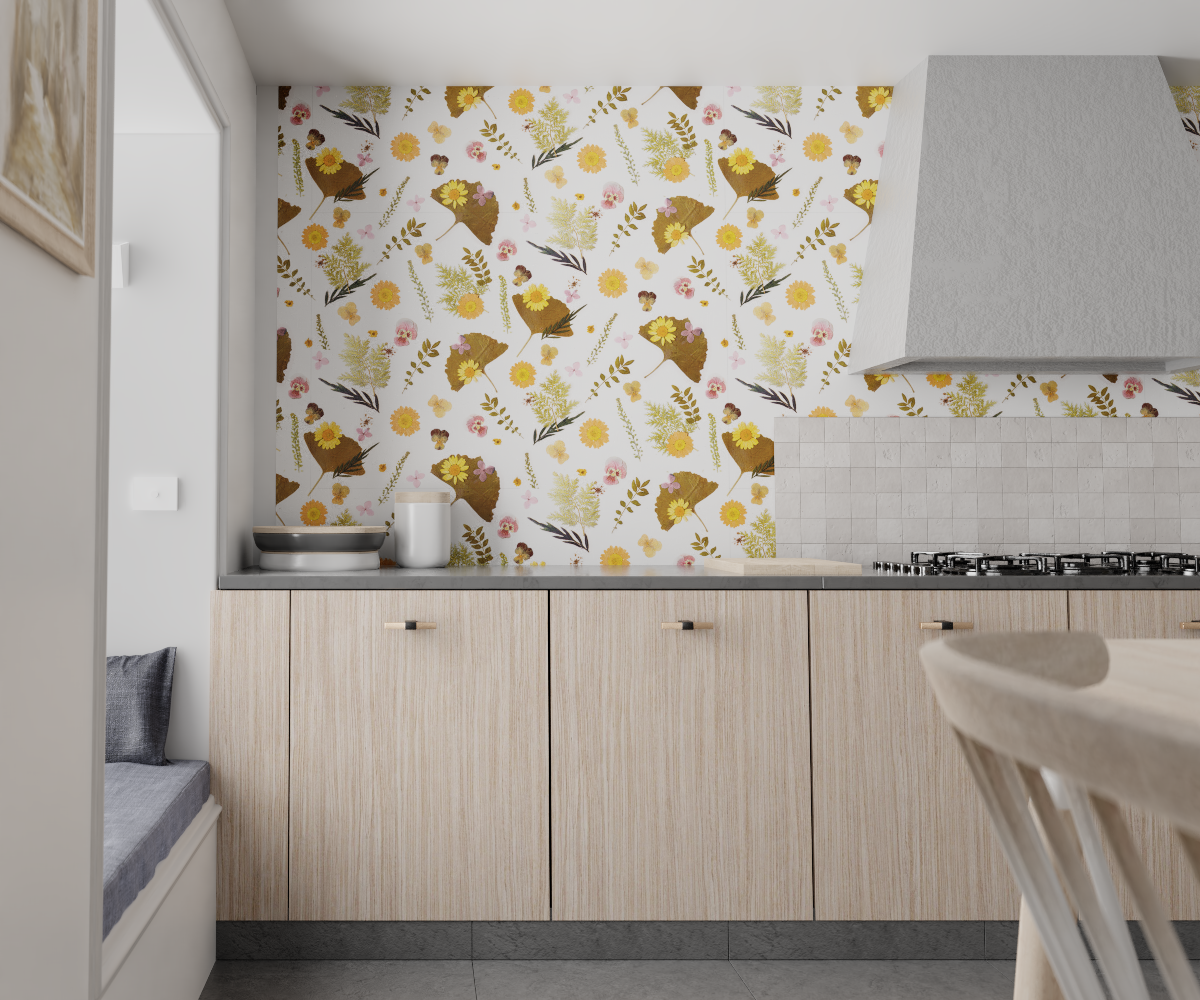 Pressed Fresh Version 01 Wallpaper - Orange & Pink