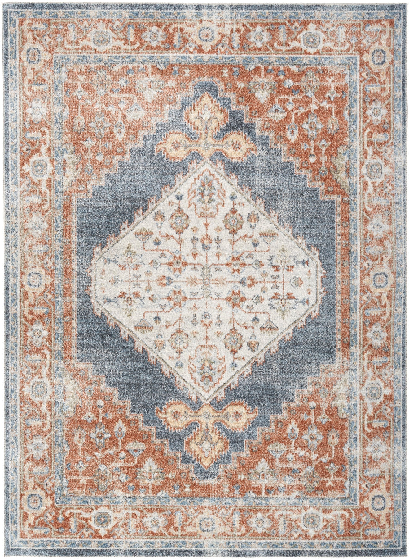 Nourison Astra Denim & Multicolor Pet Friendly Machine Washable Rug - Main
