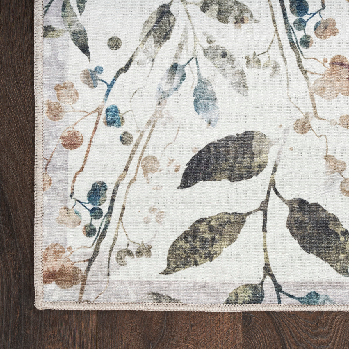 Nourison Ivory & Multicolor Machine Washable Rug - Corner