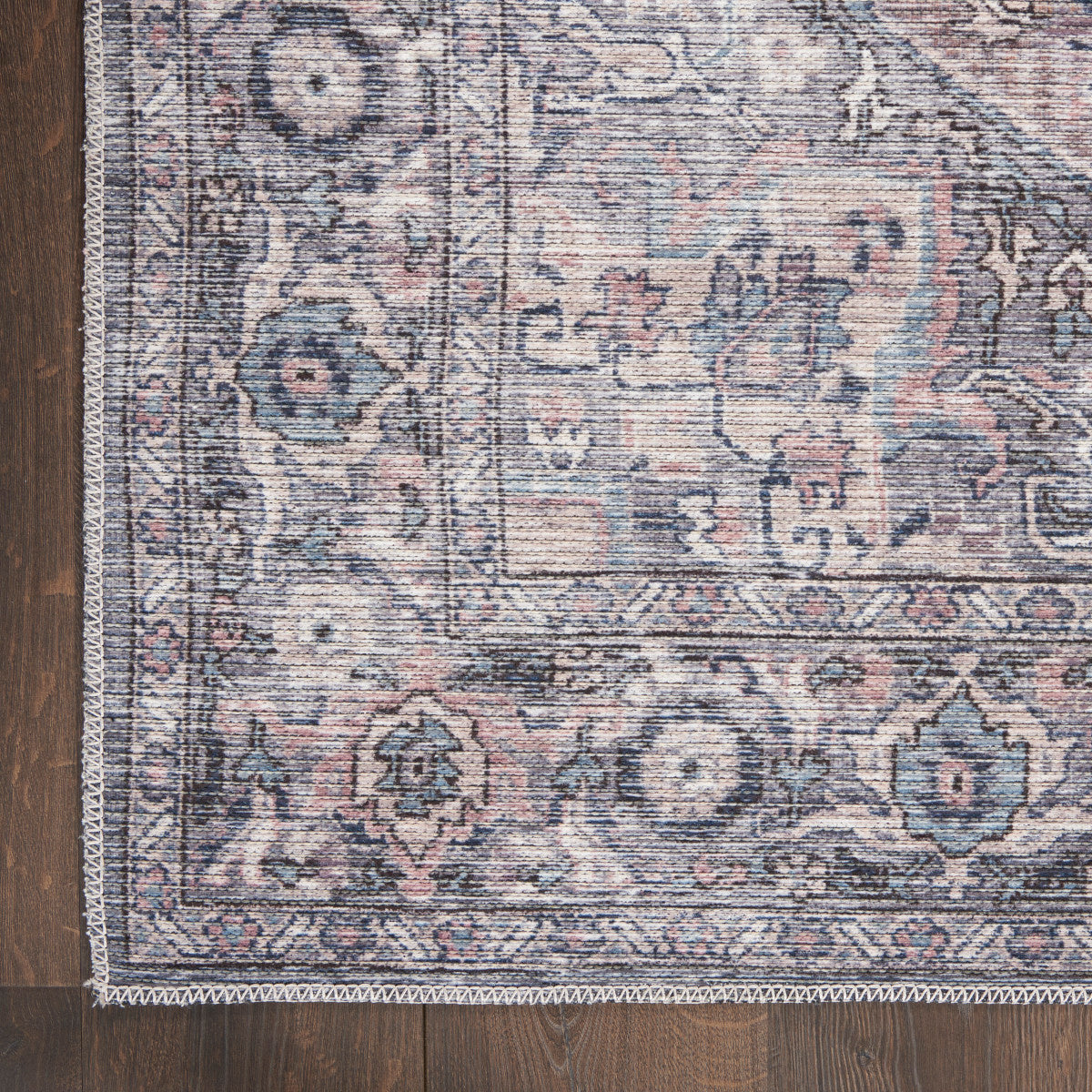 Nourison New Concept Grey Machine Washable Rug - Corner