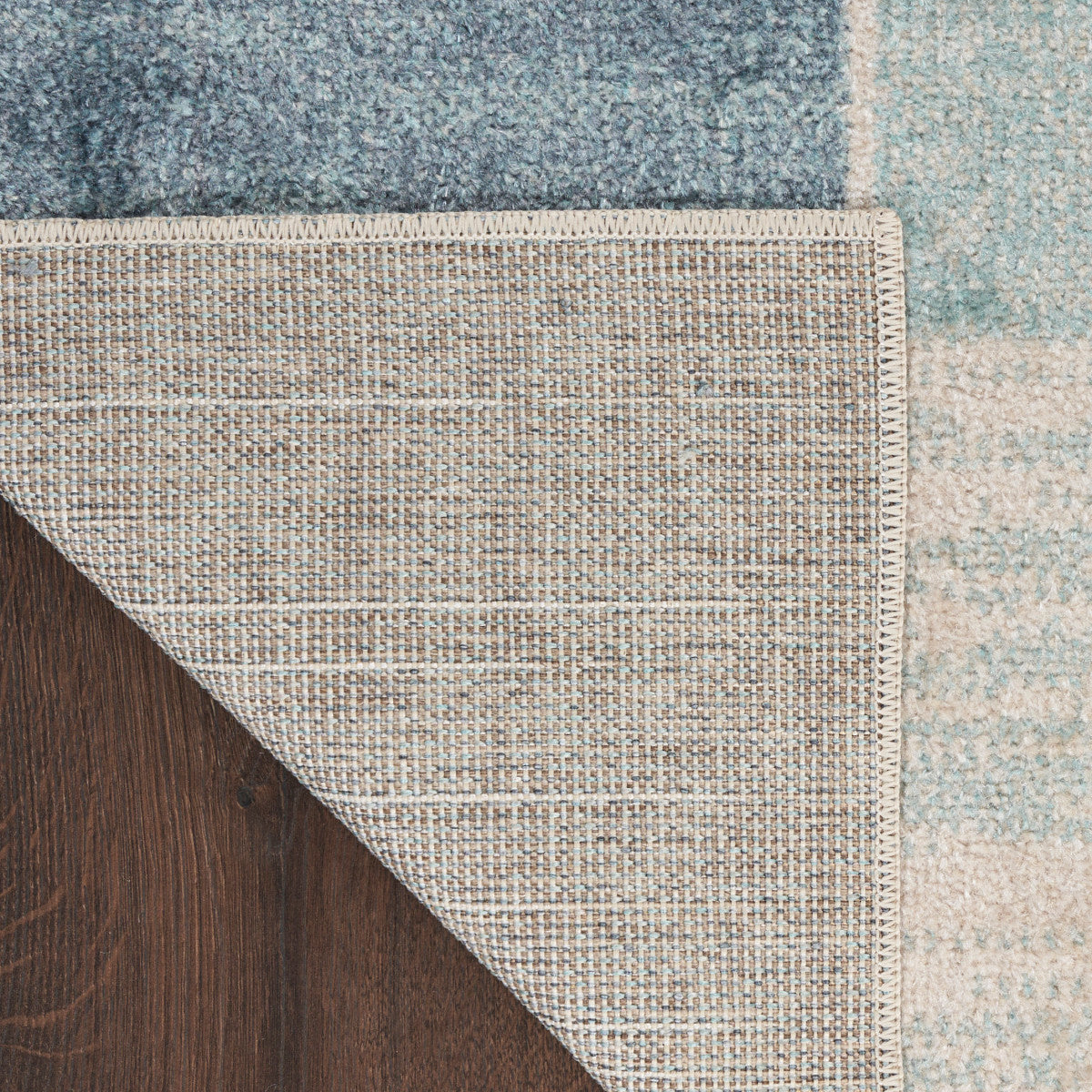 Nourison Astra Blue & Ivory Pet Friendly Machine Washable Rug - Corner