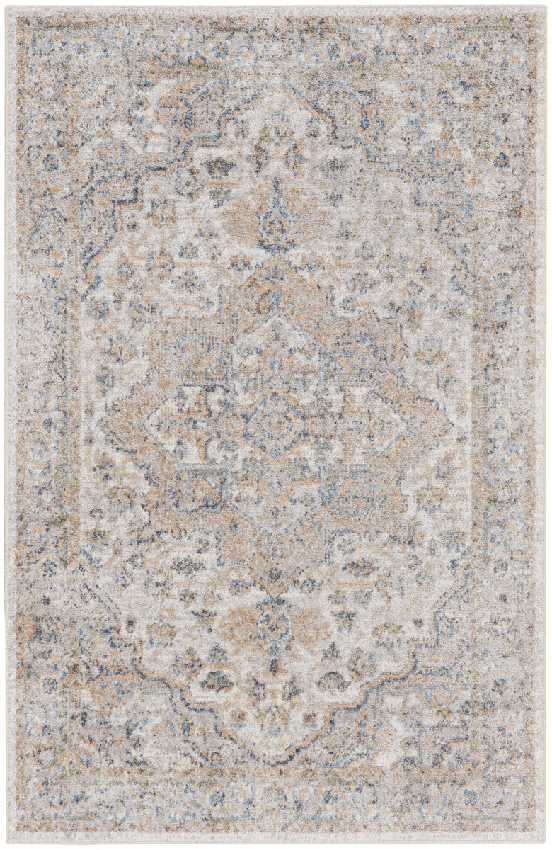 Nourison Astra Silver Grey Pet Friendly Machine Washable Rug - 3'3" x 5'