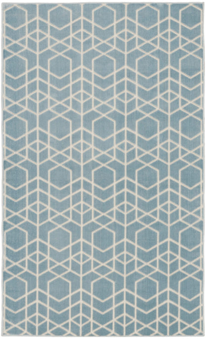 Nourison Charm Blue & Ivory Pet Friendly Machine Washable Rug - 3' x 5'