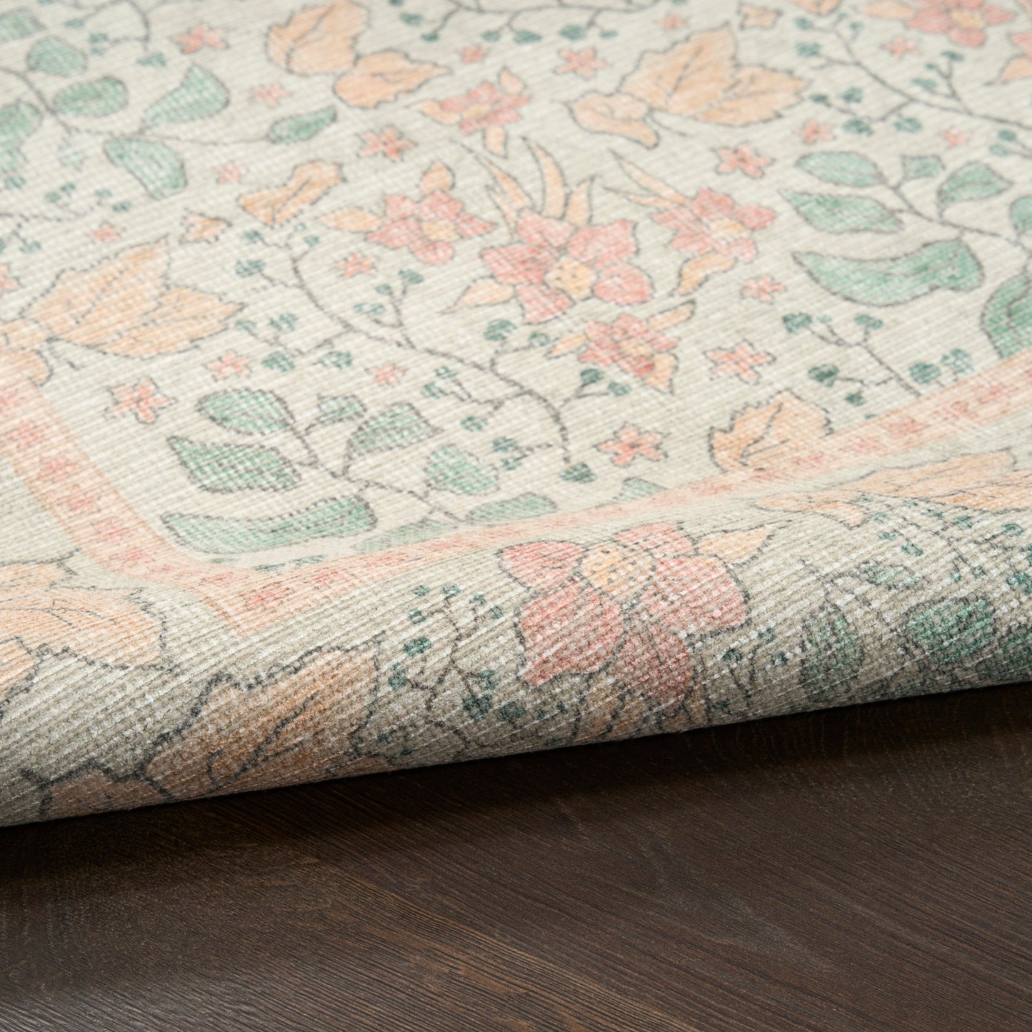 Nourison Botanical Green & Multicolor Machine Washable Rug - Texture