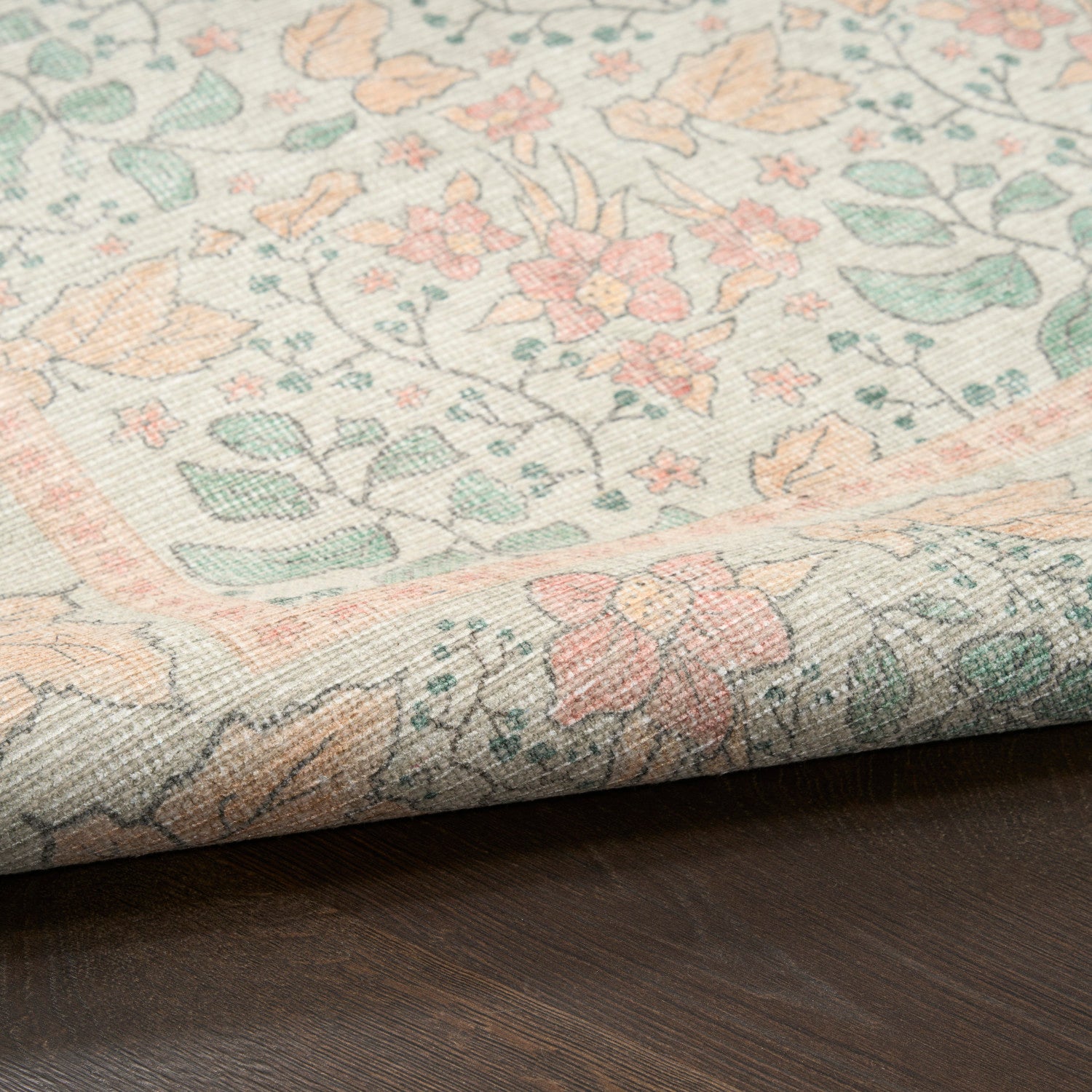 Nourison Botanical Green & Multicolor Machine Washable Rug - Texture
