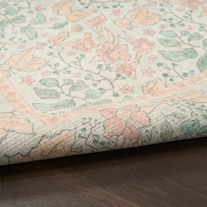 Nourison Botanical Green & Multicolor Machine Washable Rug - Texture