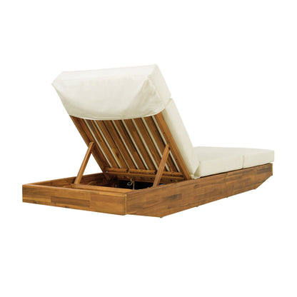 Acacia Wood Outdoor Chaise Lounge