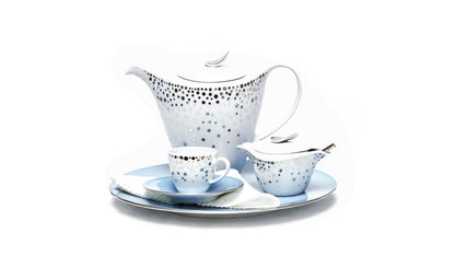 Silver Rain Espresso Cup + Saucer - Set of 4