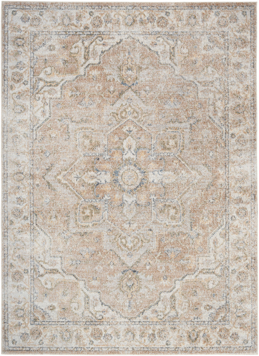 Nourison Astra Beige Pet Friendly Machine Washable Rug - 6'7" x 9'