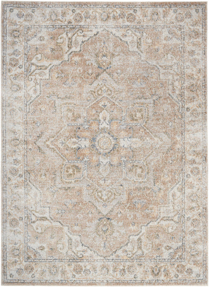Nourison Astra Beige Pet Friendly Machine Washable Rug - 6'7" x 9'